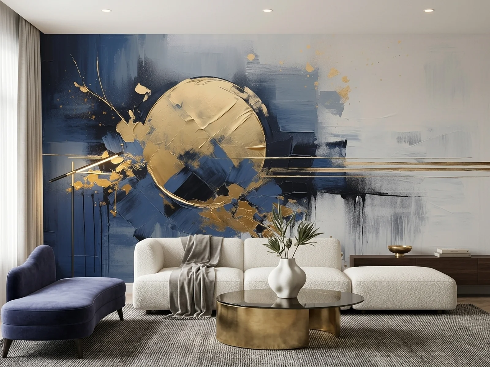 Abstract Gold Sphere im Raum