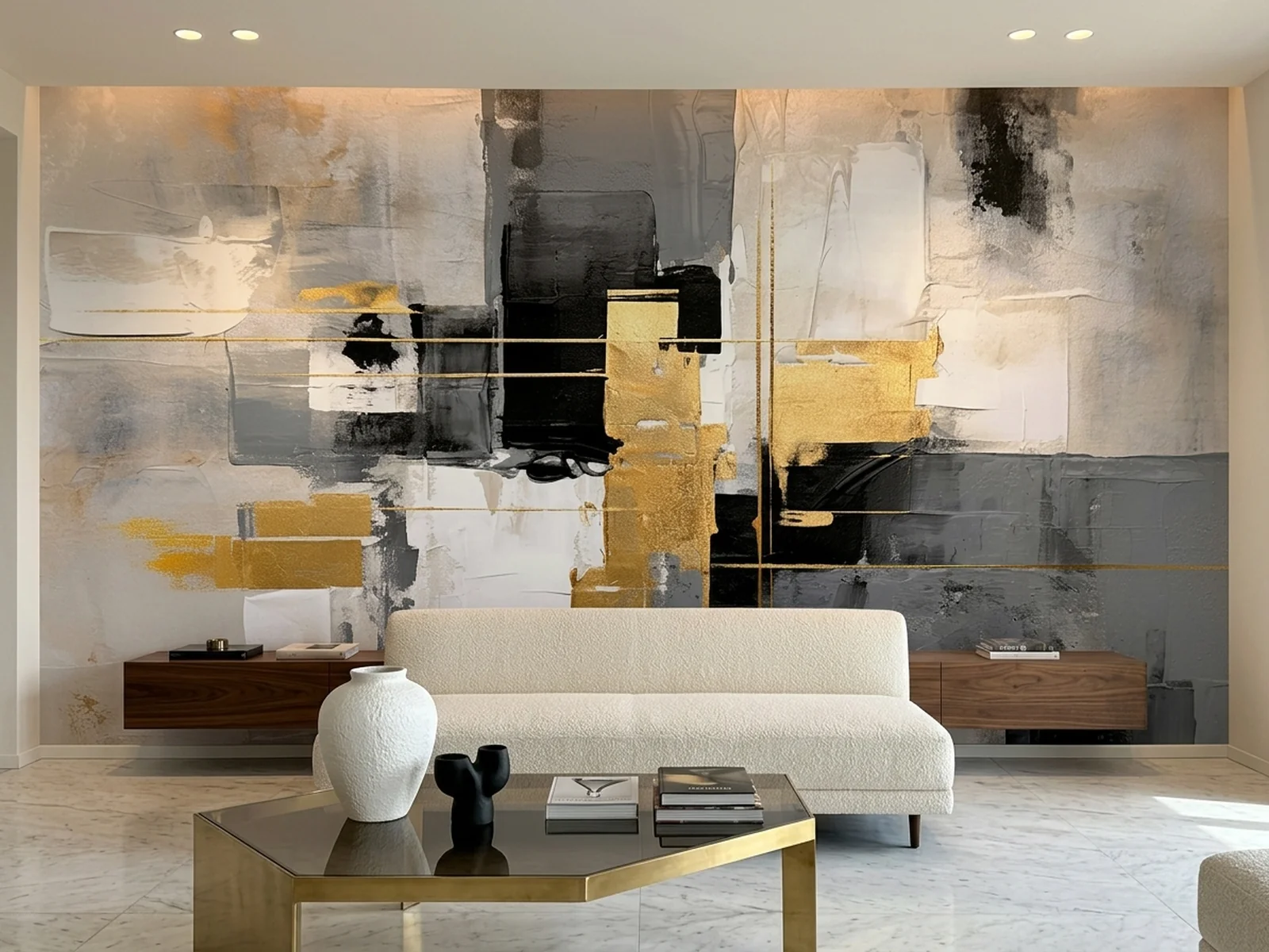 Golden Abstract Geometry im Raum