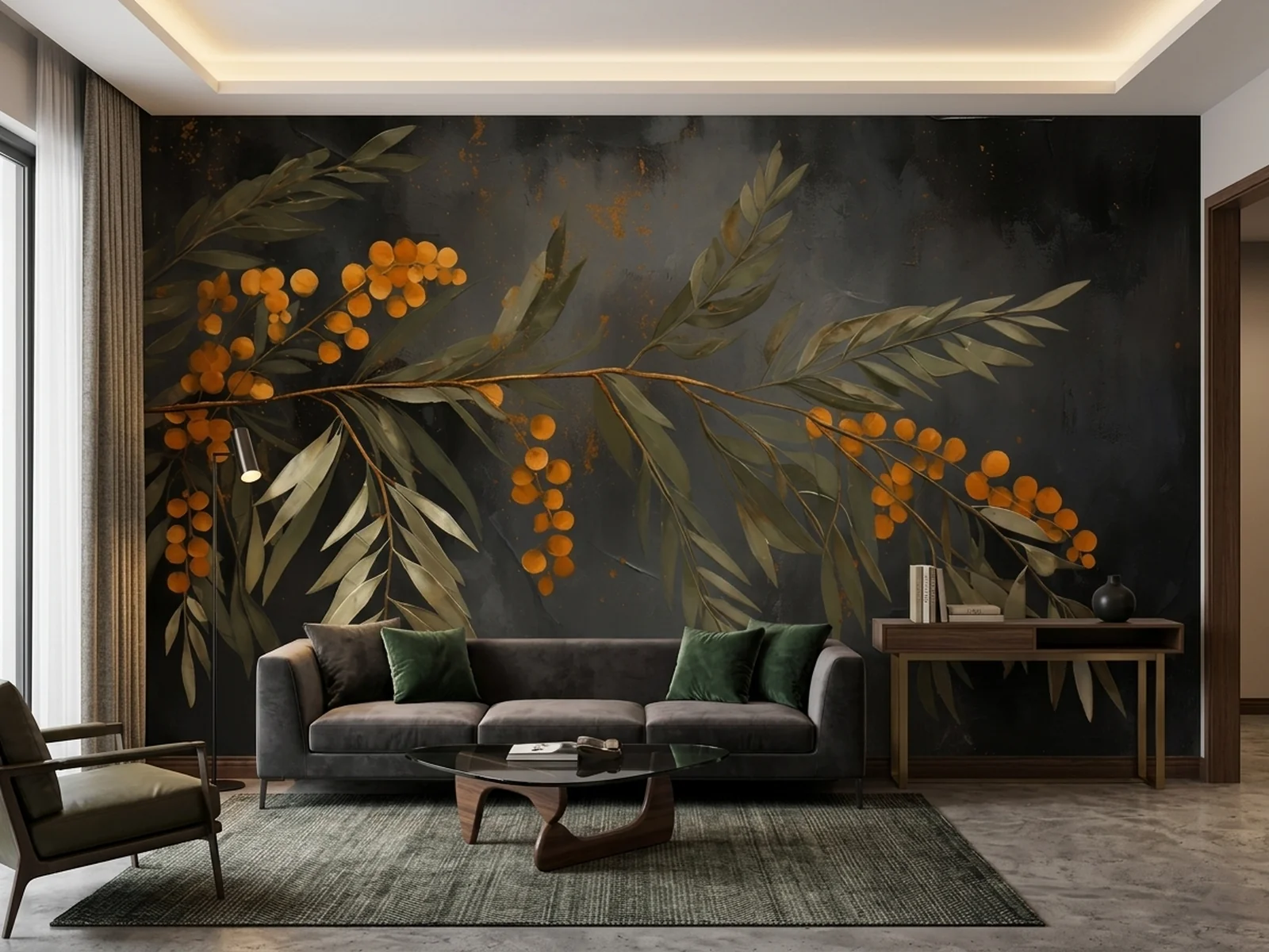 Golden Botanical Branch im Raum