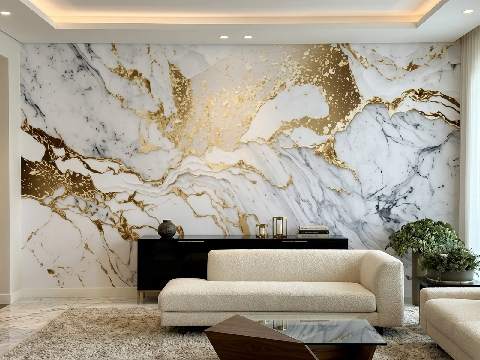 Golden Marble Elegance im Raum