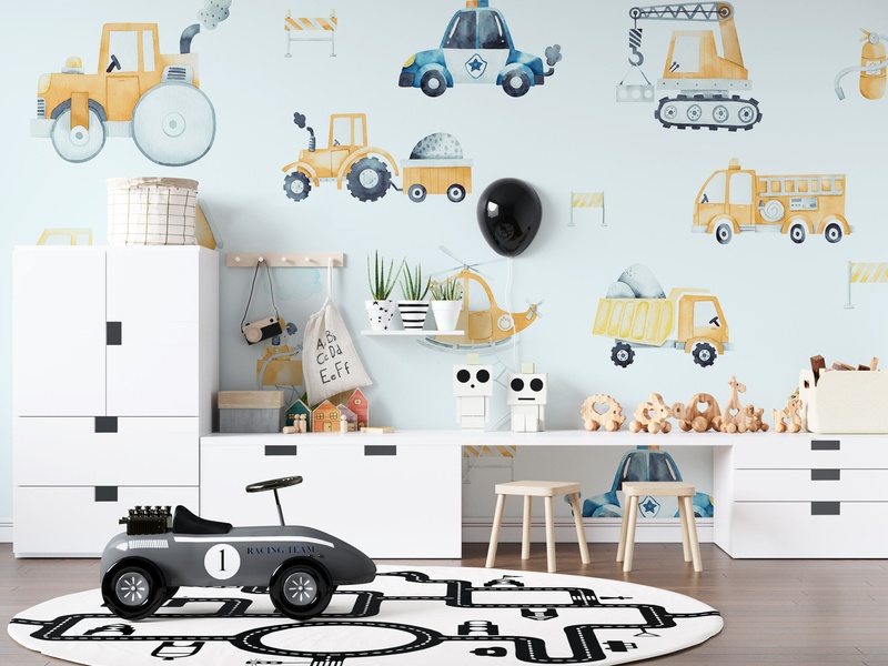 Playful Vehicles - Svijetlo plava im Raum