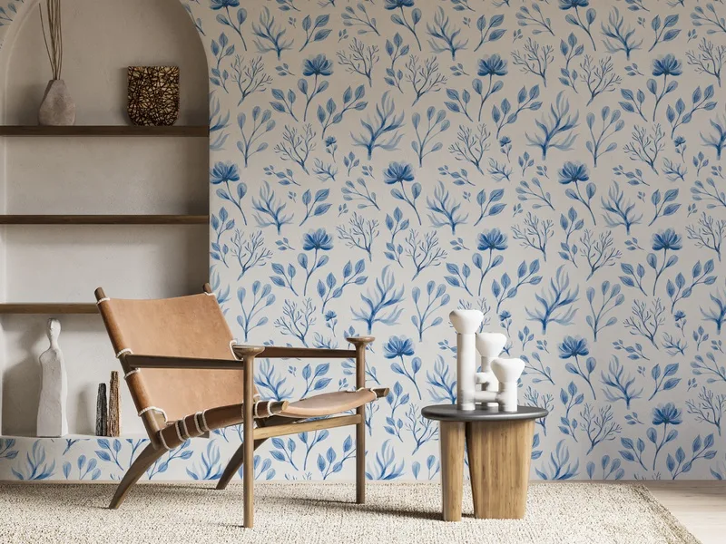 Blue Botanical Beauty im Raum