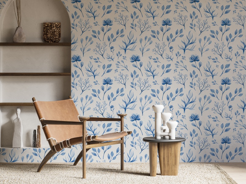 Blue Botanical Beauty im Raum