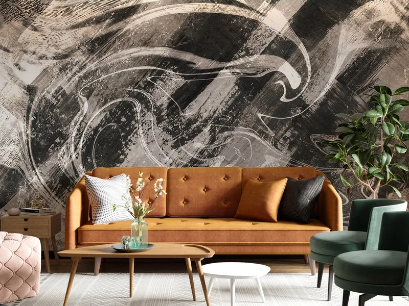 Abstract Monochrome Art im Raum