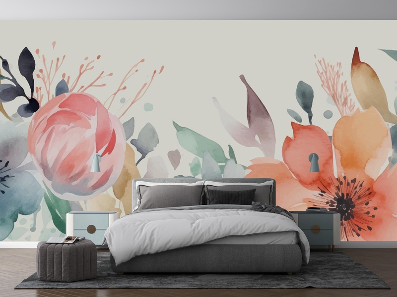 Floral Watercolor Delight im Raum